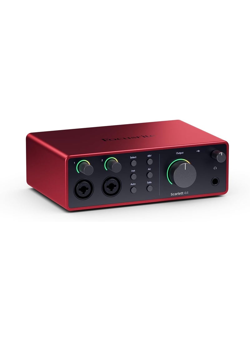 Focusrite Scarlett 4i4 4th Gen USB Audio Interface for Musicians Songwriters Guitarists Content Creators Studio Quality Recording High Fidelity Audio Software Included - Image 1
